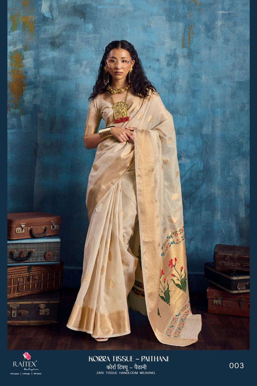 RAJTEX KORRA TISSUE PAITHANI TISSUE HANDLOOM SAREE WHOLESALER 
