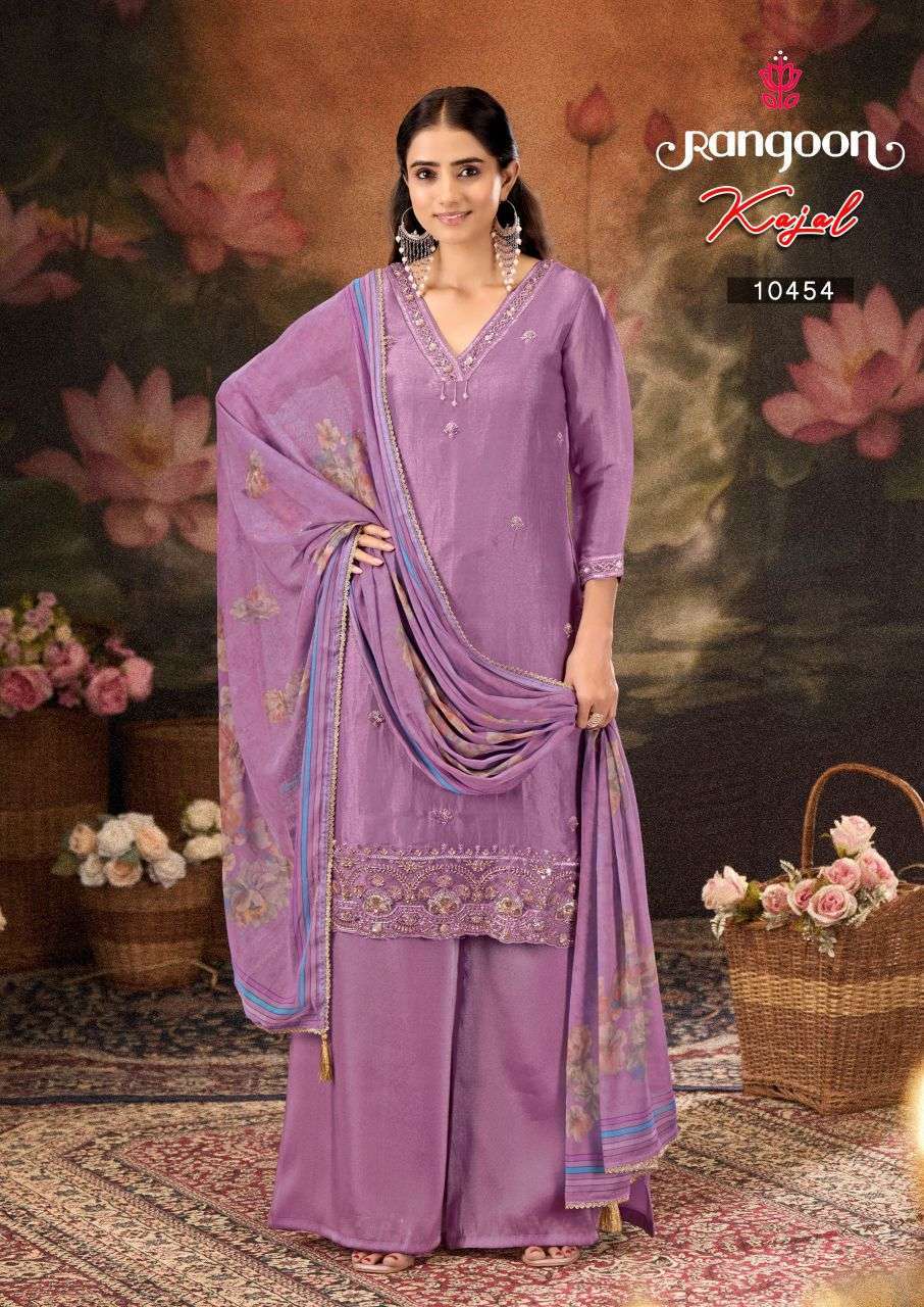 RANGOON KAJAL FANCY BEADS WORK MOSS READYMADE SALWER KAMEEZ WHOLESALER 