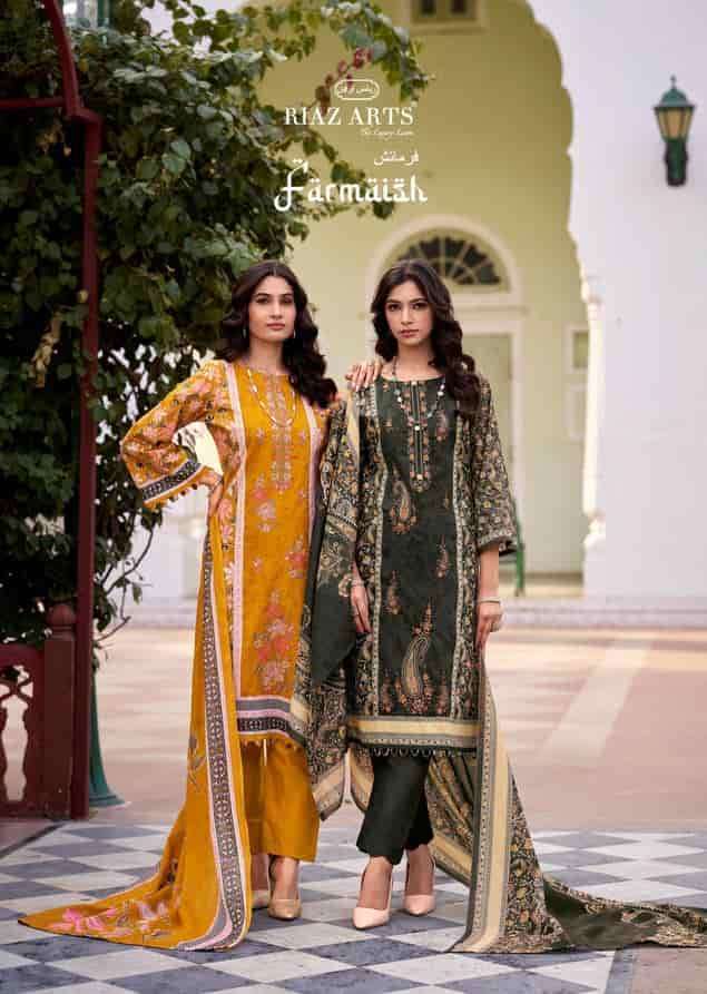 RIAZ ARTS FARMAISH CAMRIC COTTON PRINT EMBRODERY SALWER KAMEEZ WHOLESALER 