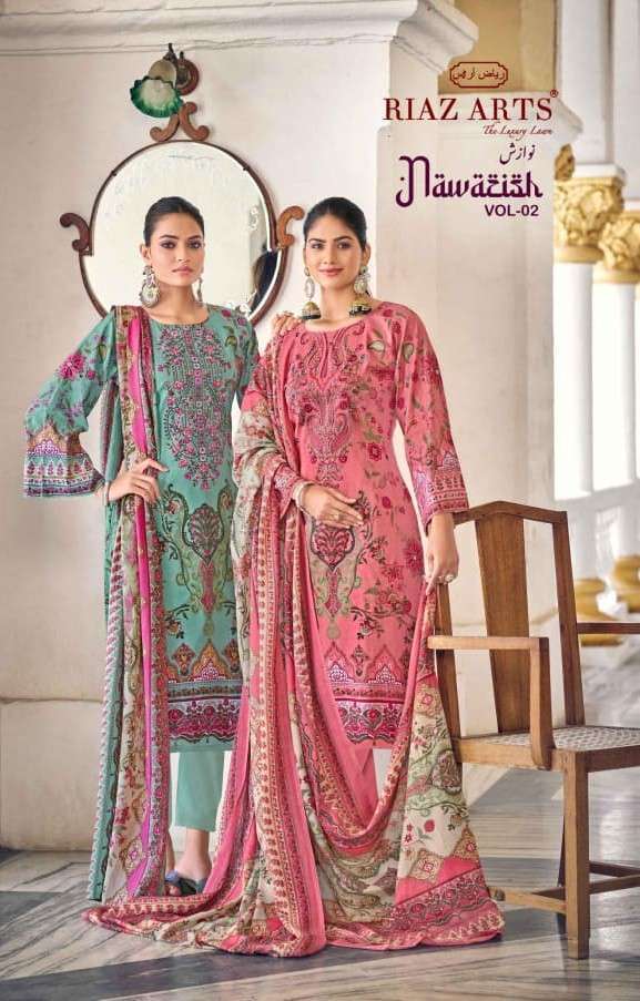 RIAZ ARTS NAWAZISH VOL 2 COTTON LAWN SUIT WHOLESALER 