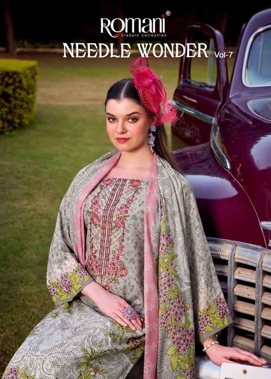 ROMANI NEEDLE WONDER VOL 7 COTTON PRINTED SUIT WHOLESALE PRICE DEALER 