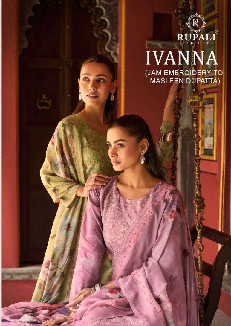 RUPALI FASHION IVANNA JAM SATIN PRINTED SALWER KAMEEZ WHOLESALER 