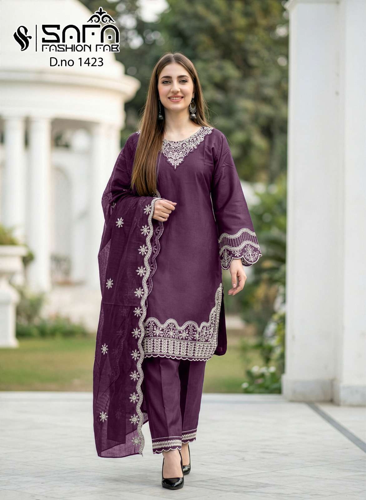 SAFA FASHION FAB 1423 FANCY READYMADE SUIT WHOLESALER 
