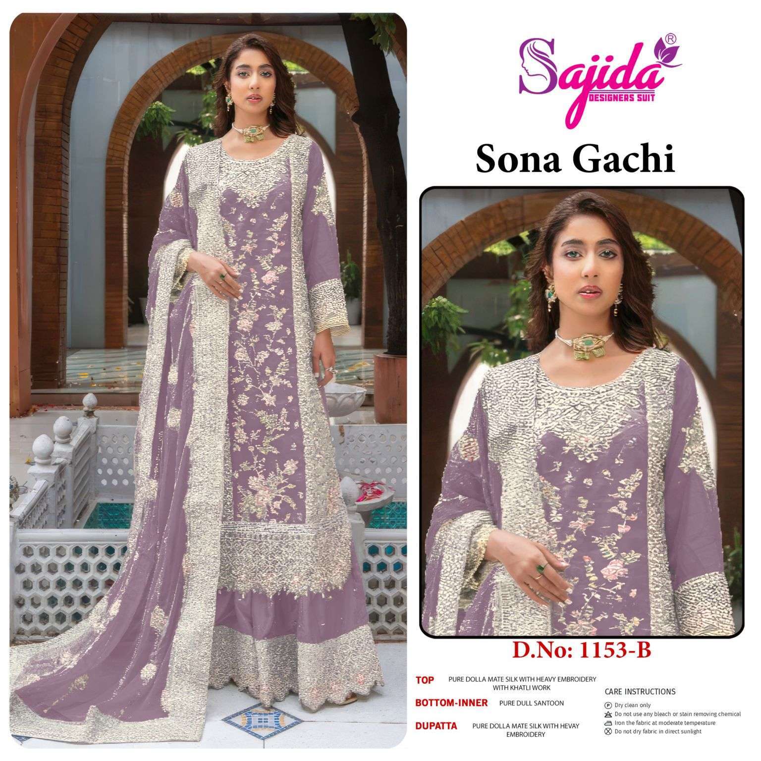 SAJIDA SONA GACHI DOLA MATT EMBROIDERY SALWER KAMEEZ WHOLESALER 