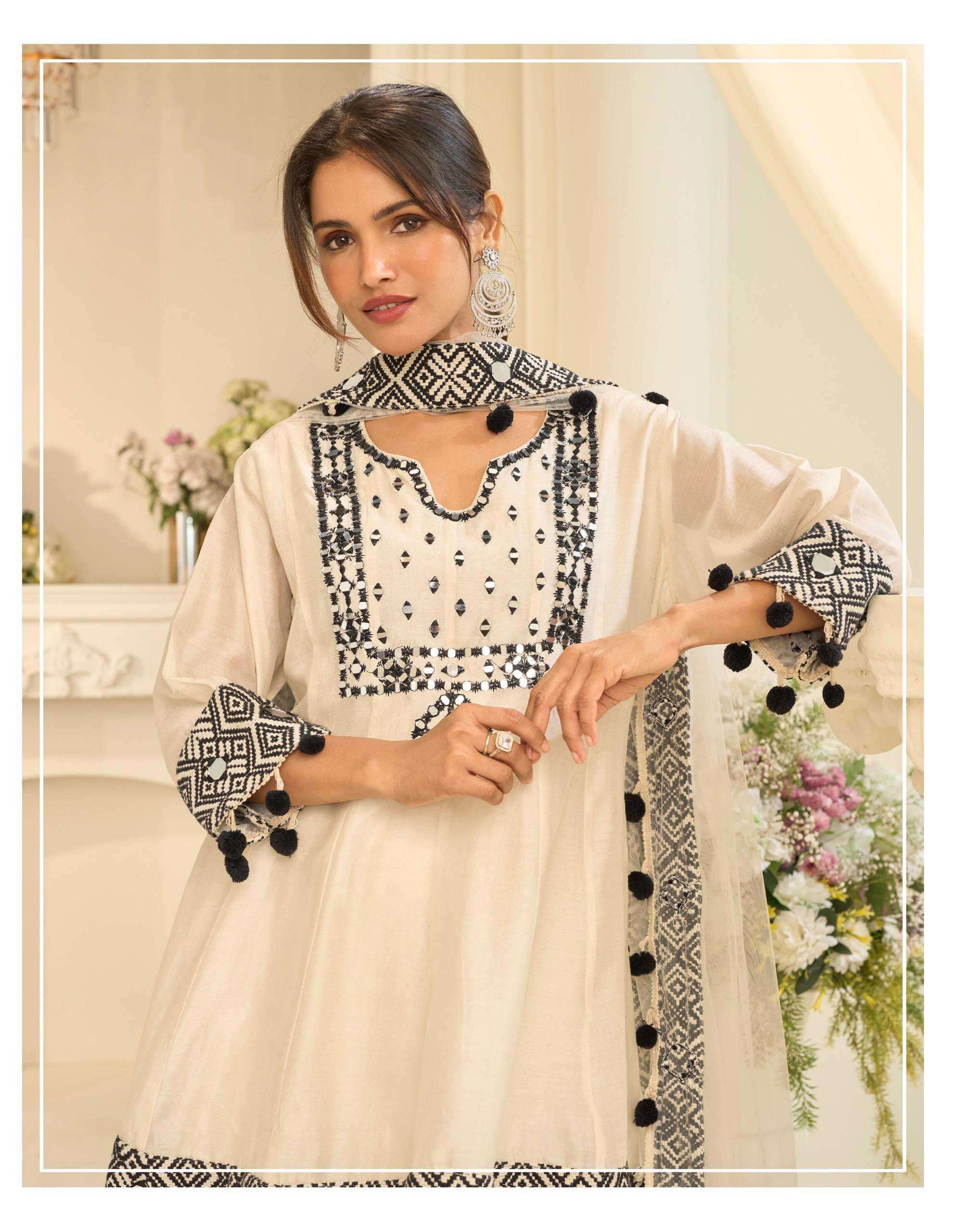 SAYURI DESIGNER MIRROR COLLECTION 10304 TO 10305 FANCY WORK READYMADE SALWER KAMEEZ WHOLESALER 