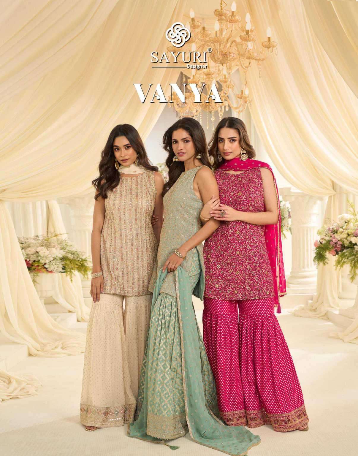 SAYURI DESIGNER VANYA10221 TO 10223 GEORGETTE EMBROIDERED EXPORTER 2026