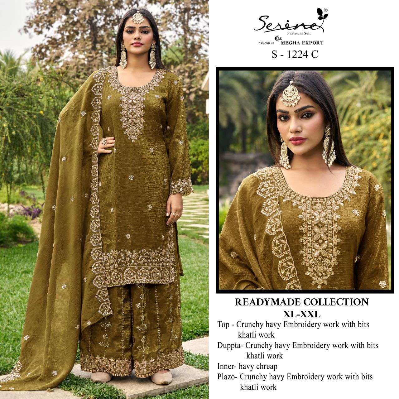 SERINE S 1224 HEAVY EMBROIDERED PAKISTANI READYMADE SALWER SUIT EID COLLECTION 