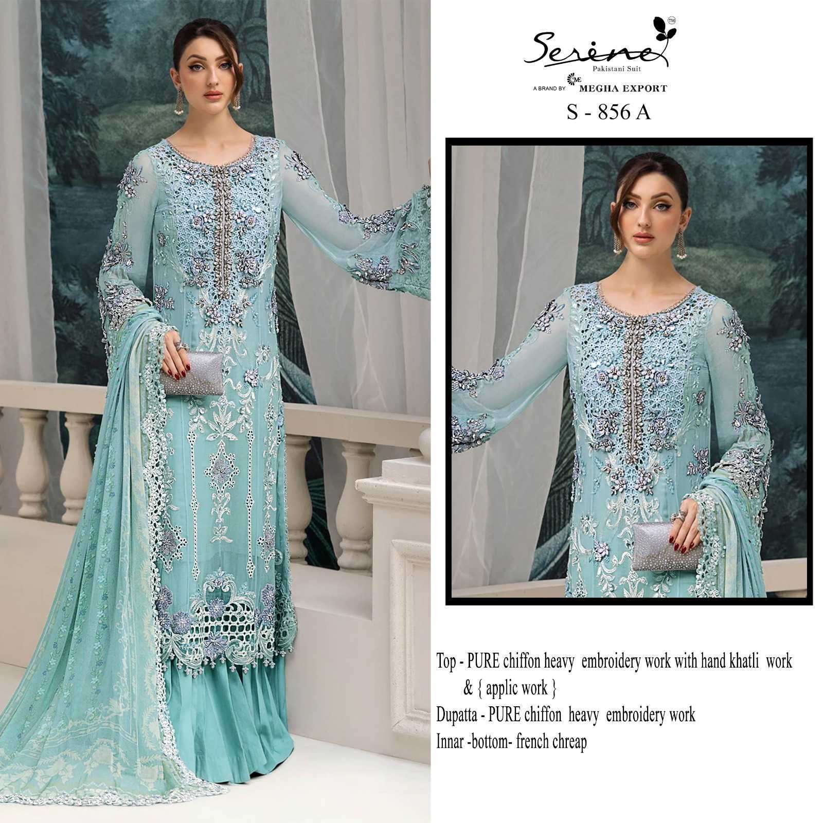 SERINE S 856 COLORS CHIFFON HEAVY FANCY EMBROIDERD SALWER KAMEEZ 2026