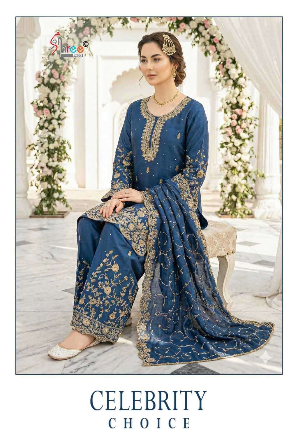 SHREE FAB 2413 COLORS JIMI CHU HEAVY EMBROIDERED READYMADE SUIT WHOLESALER 