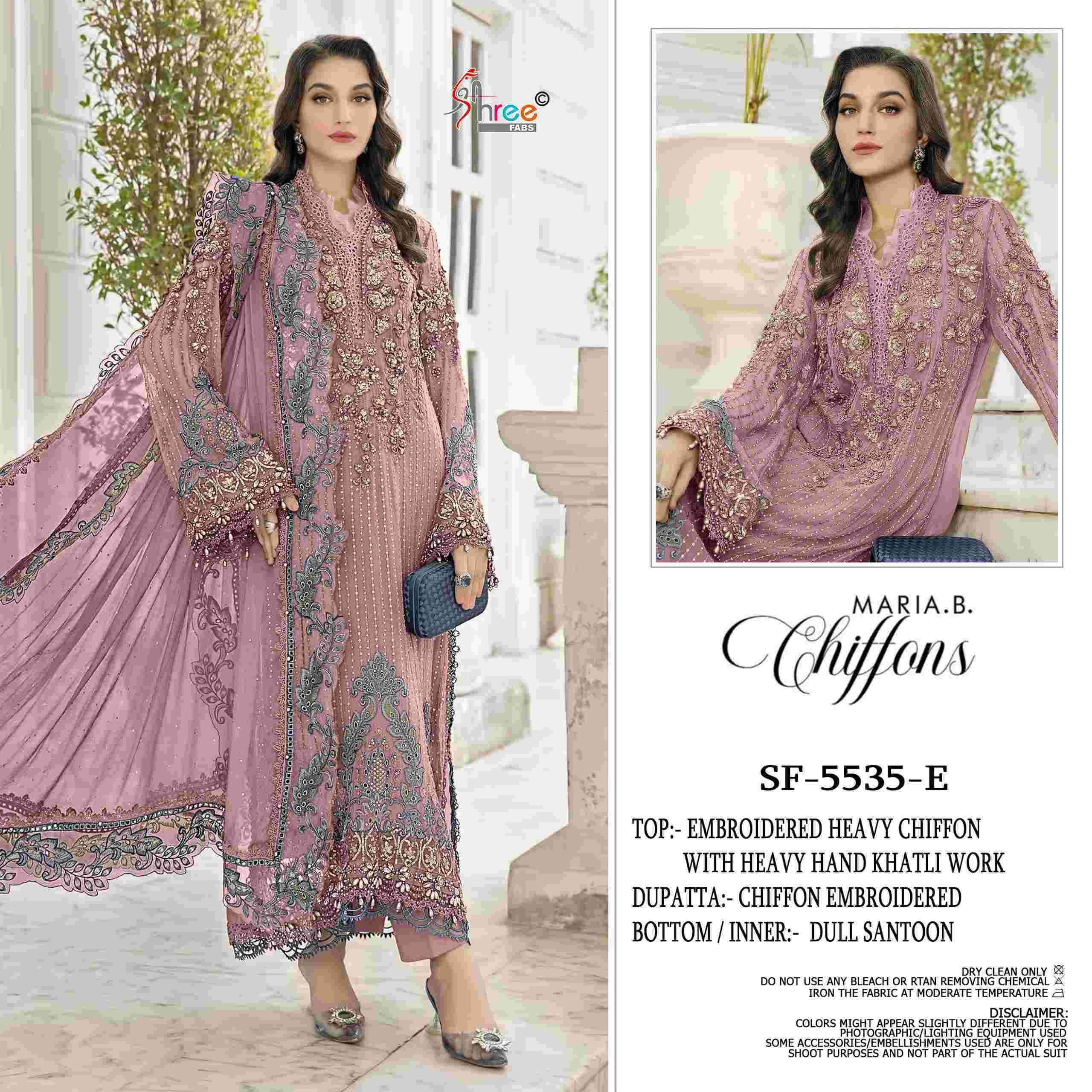 SHREE FAB 5535 COLOURS CHIFFON PAKISTANI SUIT WHOLESALER 