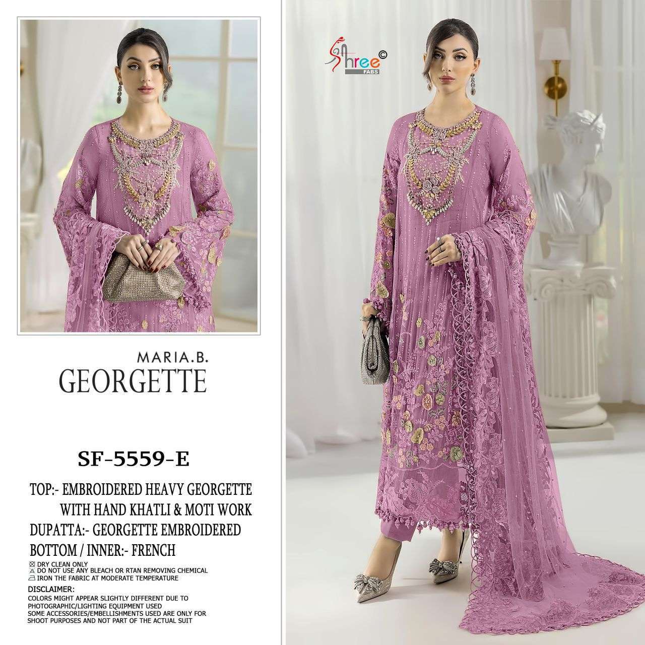 SHREE FAB 5559 COLORS FOX GEORGETTE PAKISTANI SUIT WHOLESALER 