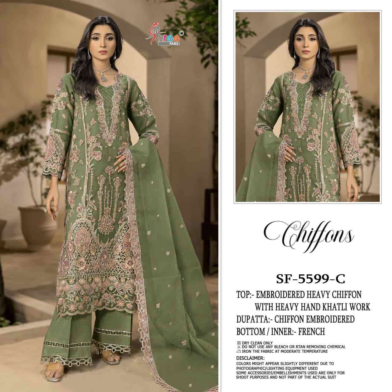 SHREE FAB 5599 COLORS PAKISTANI CHIFFON SUIT BEST RATE DEALER 2026