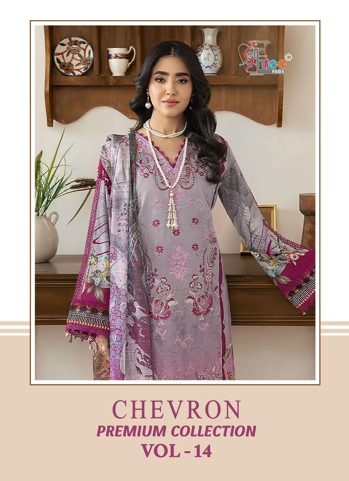 SHREE FAB CHEVRON PREMIUM COLLECTION VOL 14 PURE COTTON PAKISTANI DRESS WHOLESALER 