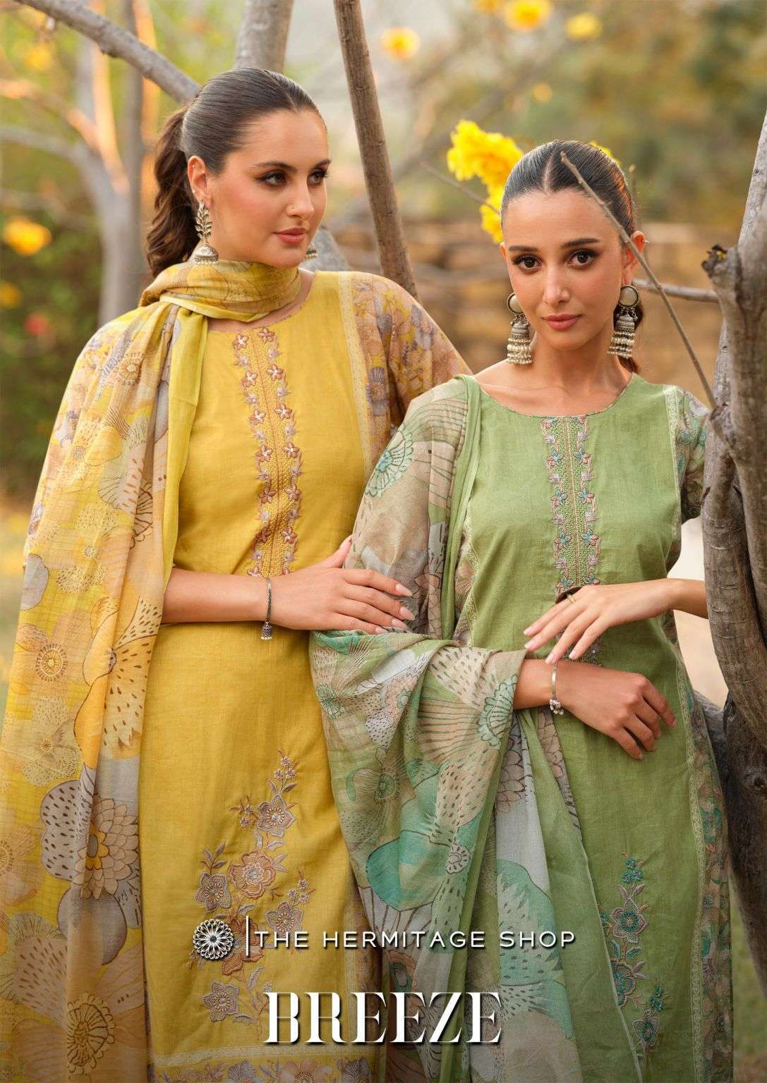 THE HERMITAGE SHOP BREEZEE CAMRIC LAWN PRINTED SALWER KAMEEZ BEST RATE 