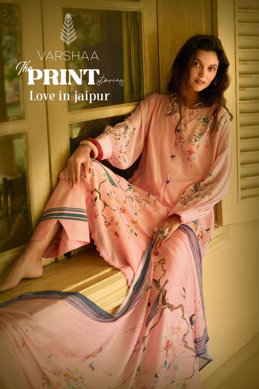 VARSHA FASHION PRINT LOVE IN JAIPUR CREPE SILK PRINTED SALWER KAMEEZ WHOLESALER 