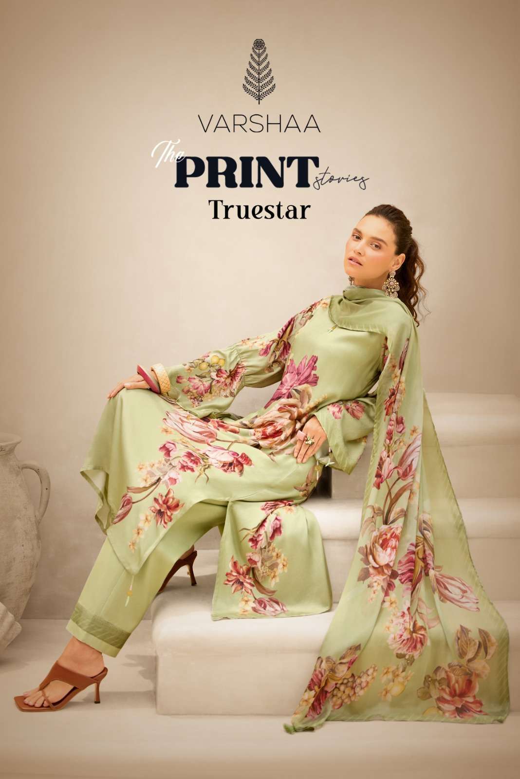 VARSHA FASHION TRUESTAR SATIN PRINTED SALWER KAMEEZ SUIT WHOLESALER 