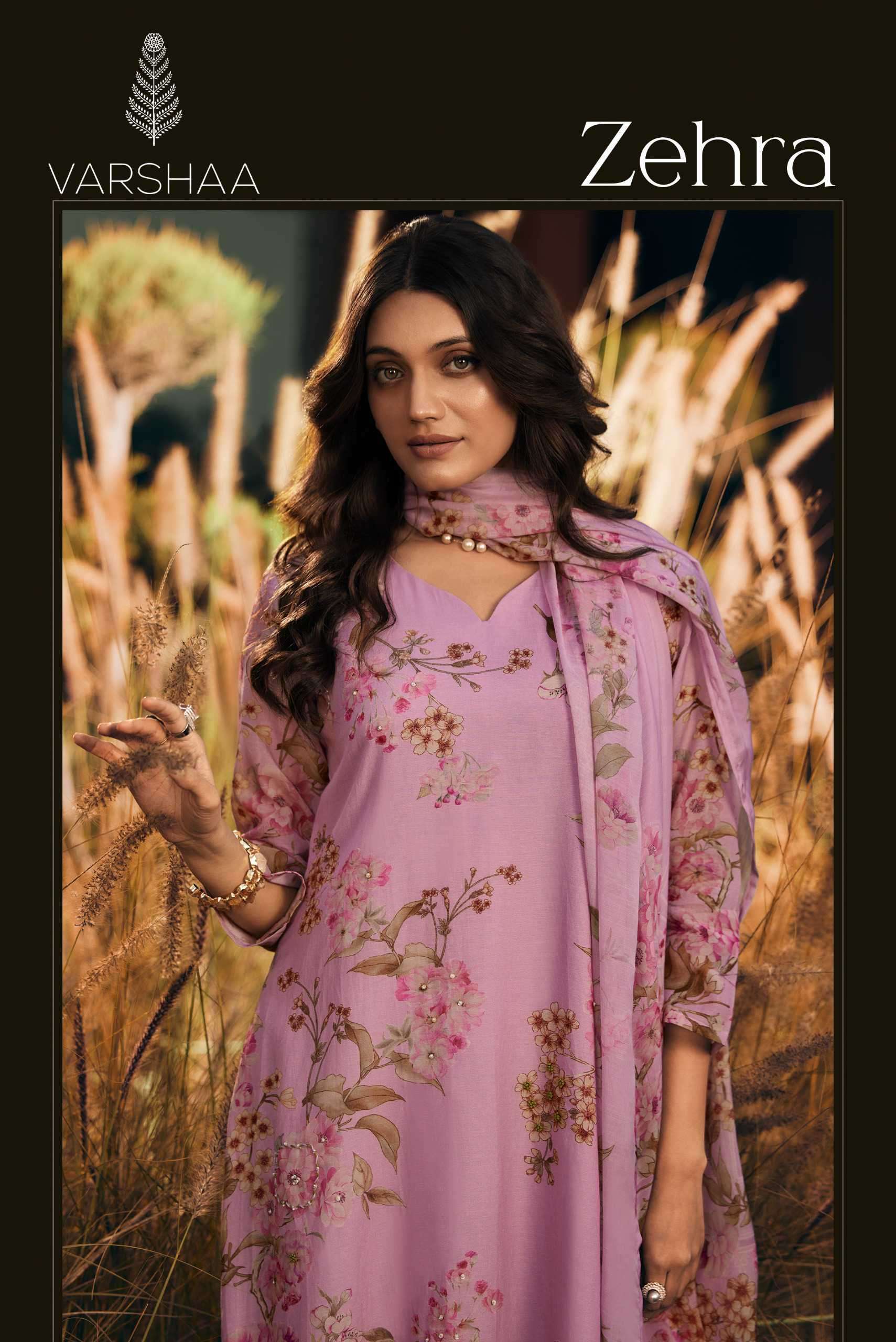 VARSHA FASHION ZAHRA MAL CHANDERI SALWER KAMEEZ SUIT WHOLESALER 