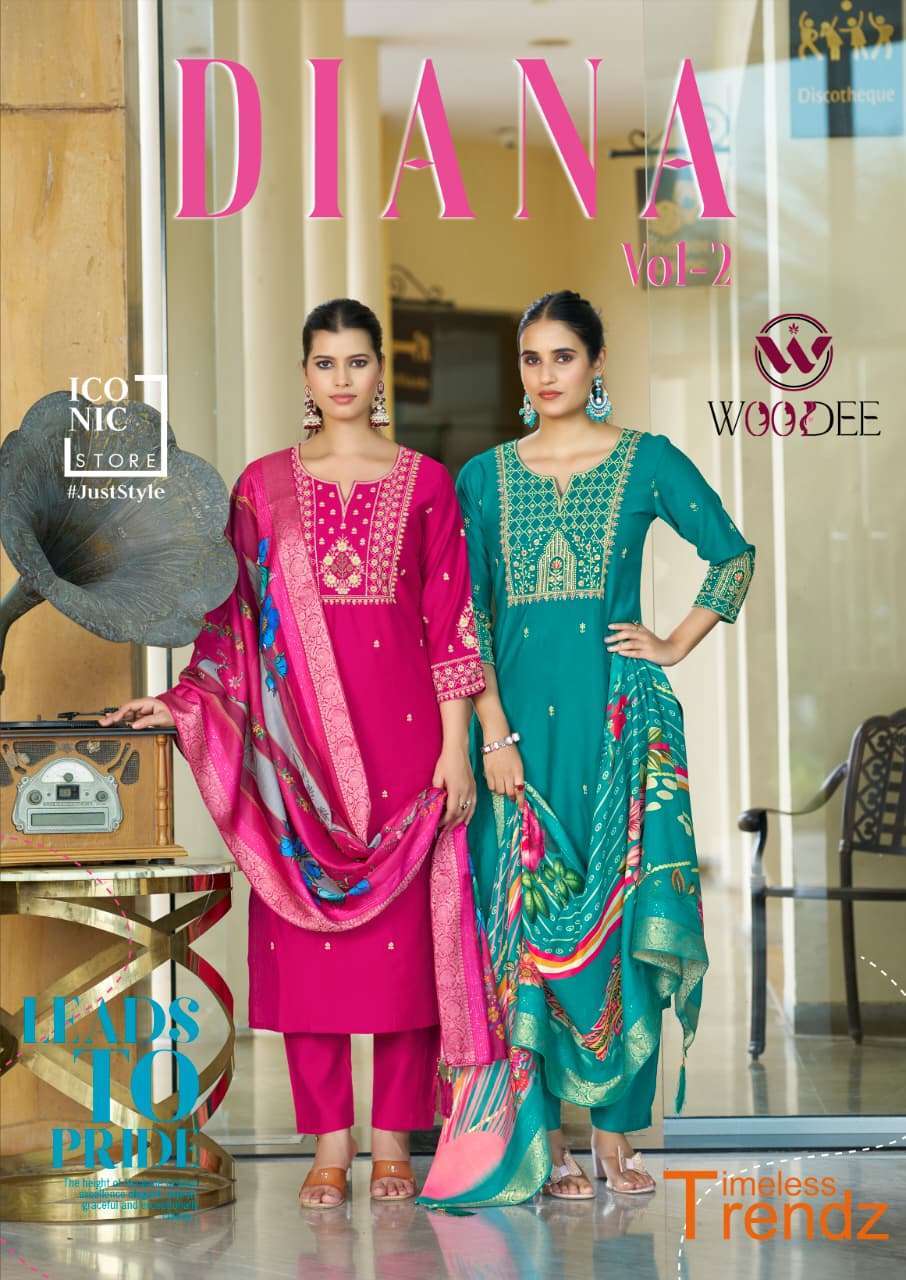 WOODEE DIANA VOL 2 VISCOSE FANCY DESIGNER READYMADE DRESS WHOLESALER 