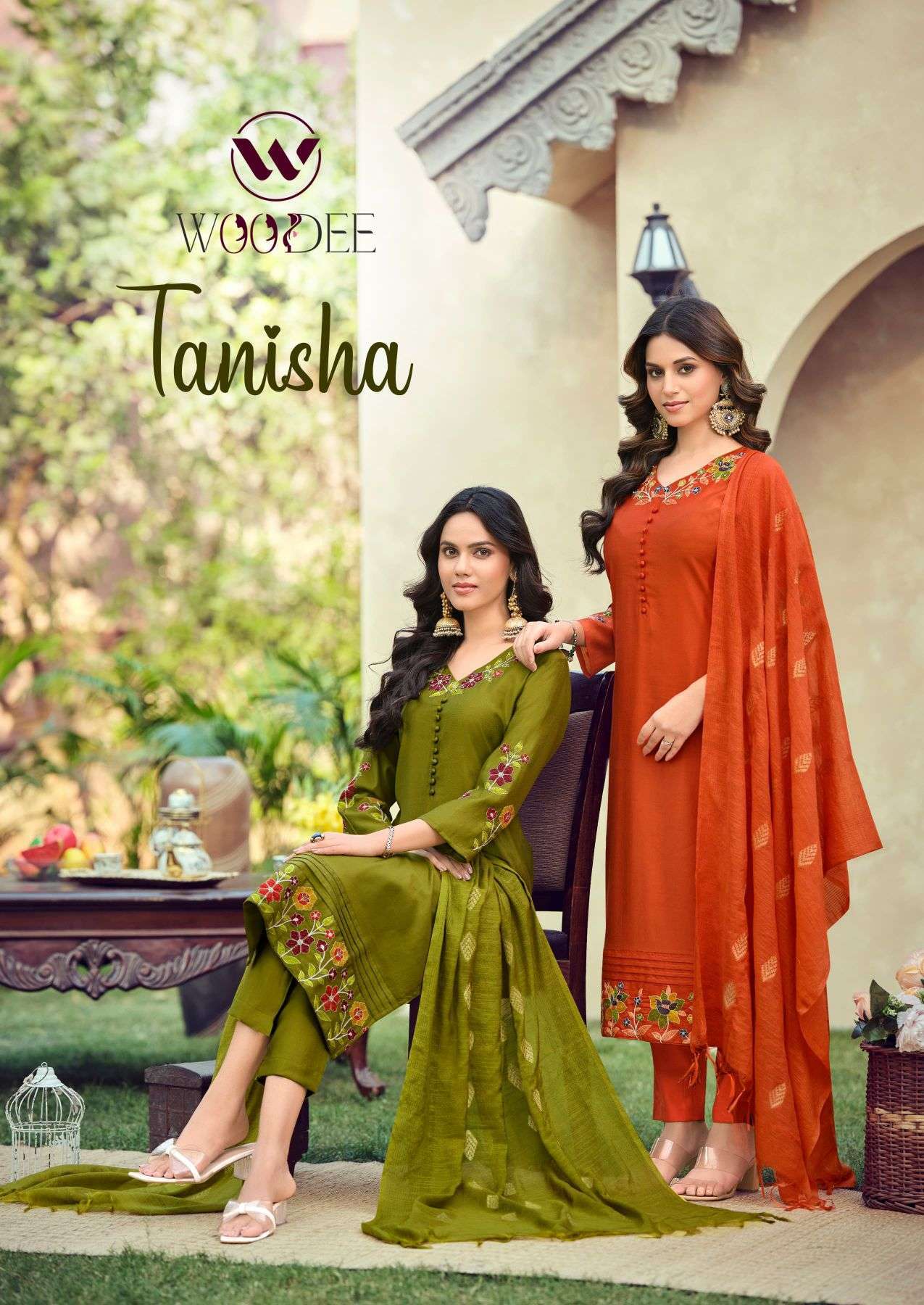 WOODEE TANISHA VISCOSE GADHWAL FANCY WORK READYMADE DRESS WHOLESALER 