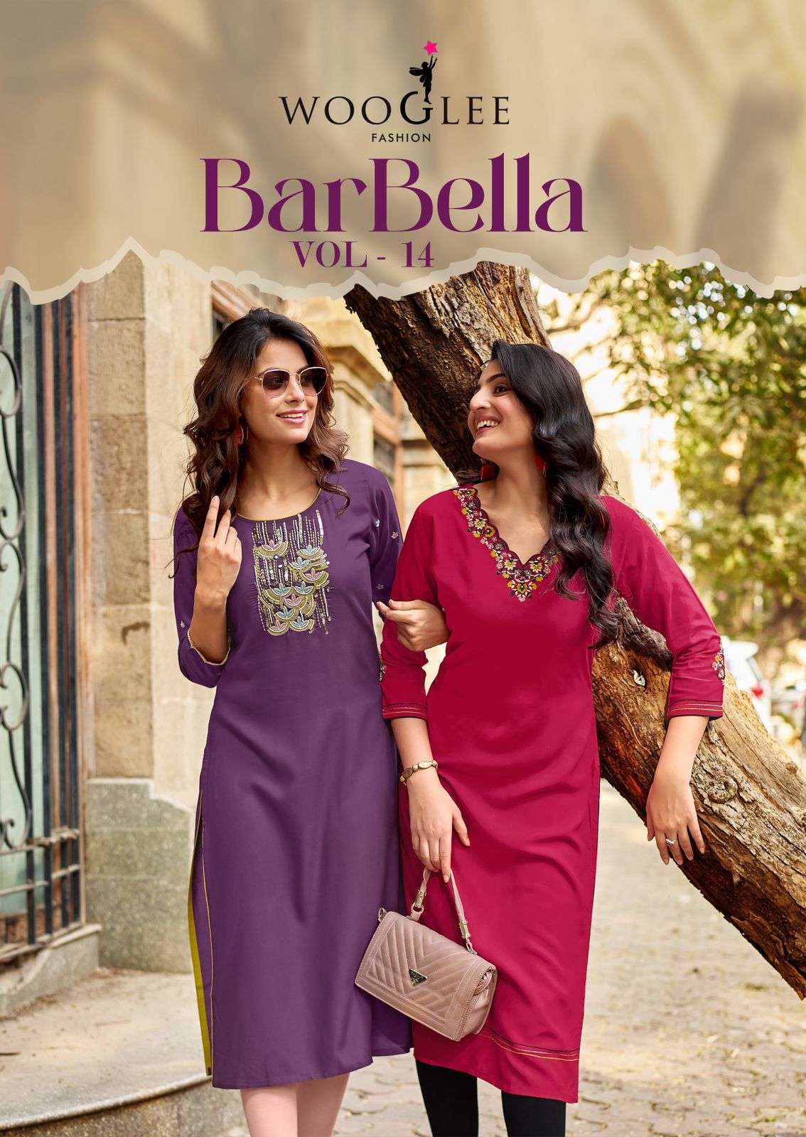 WOOGLEE BARBELLA VOL 14 RAYON FANCY KURTI WHOLESALER BEST RATE 