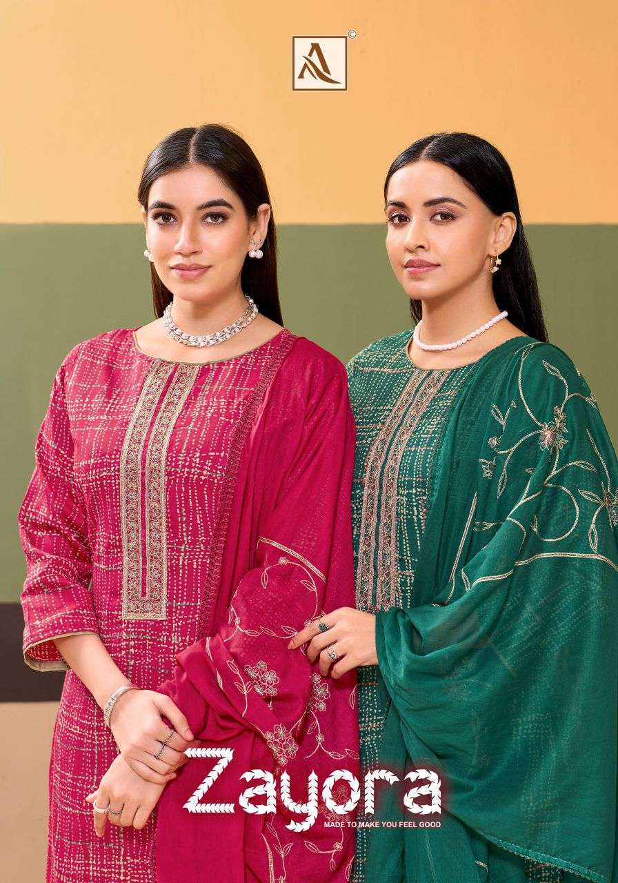 ALOK SUIT ZAYORA COTTON FANCY EMBROIDERY SUIT WHOLESALER 