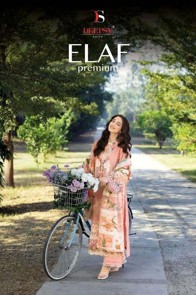 DEEPSY SUIT ELAF PREMIUM COTTON HEAVY SELF EMBROIDERY PAKISTANI SUIT WHOLESALER 