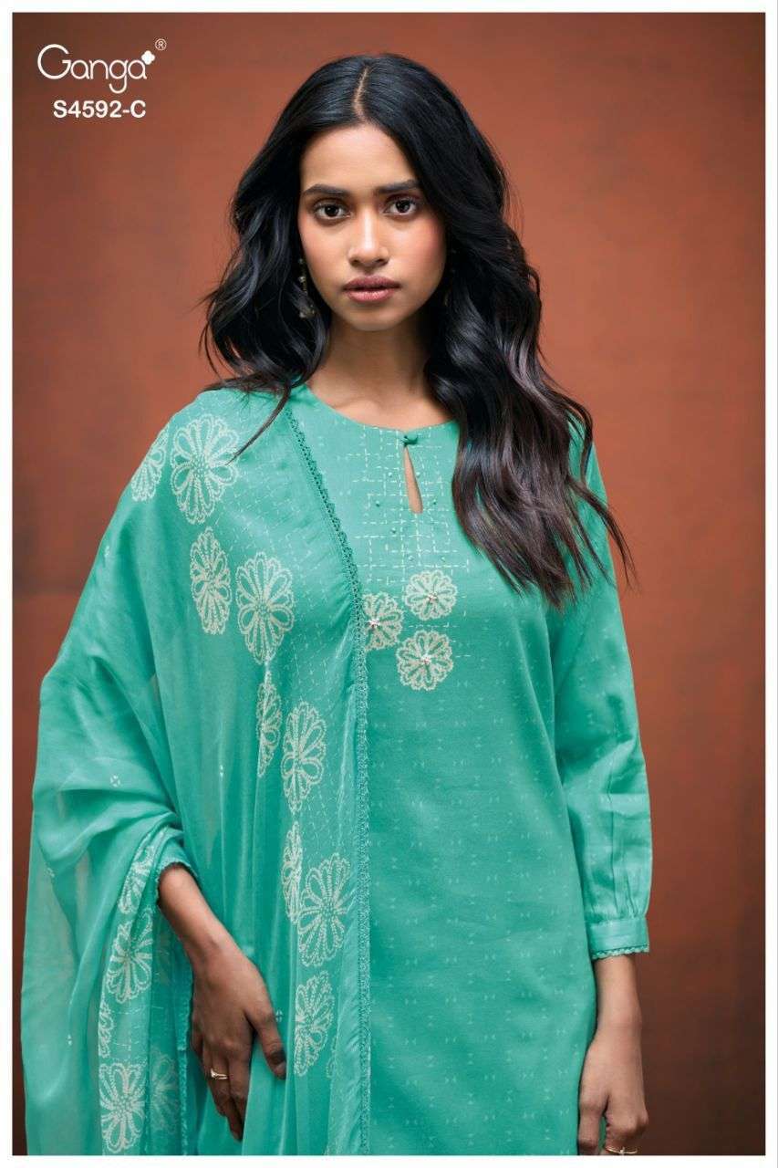 GANGA FASHION GUREL 4592 COTTON PRINTED SALWER KAMEEZ SUIT WHOLESALER 