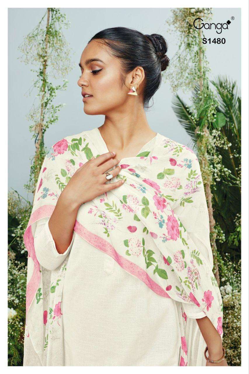 GANGA FASHION ORA 1480 COTTON DESIGNER SALWER KAMEEZ SUIT WHOLESALER 