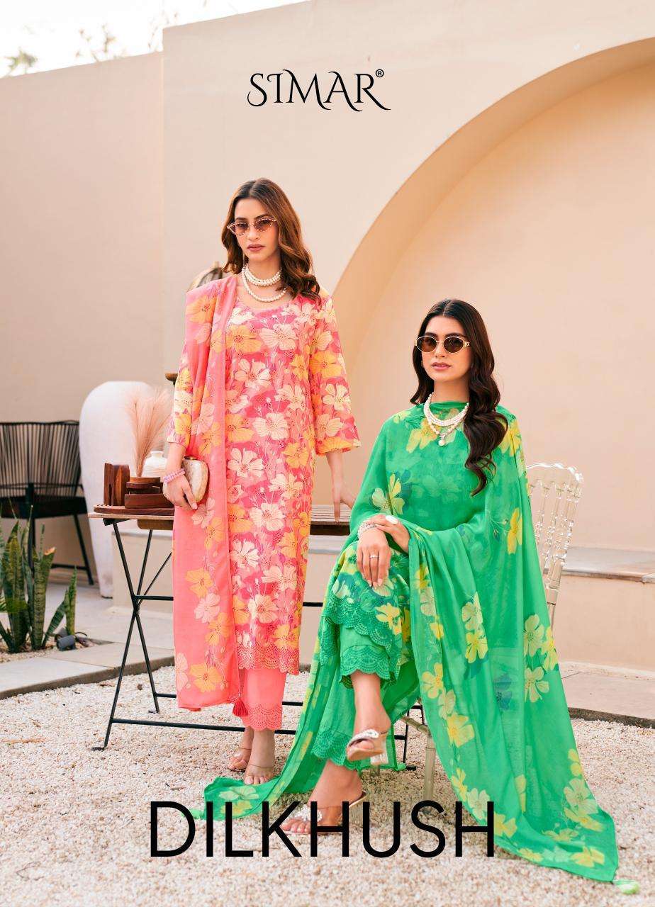 GLOSSY DILKHUSH MAL CRUSH FANCY EMBROIDERED SUIT WHOLESALER 