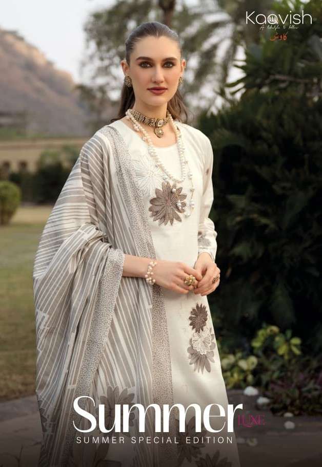 KAAVISH SUMMER LUXE LAWN COTTON PRINT EMBROIDERED SUIT WHOLESALER 