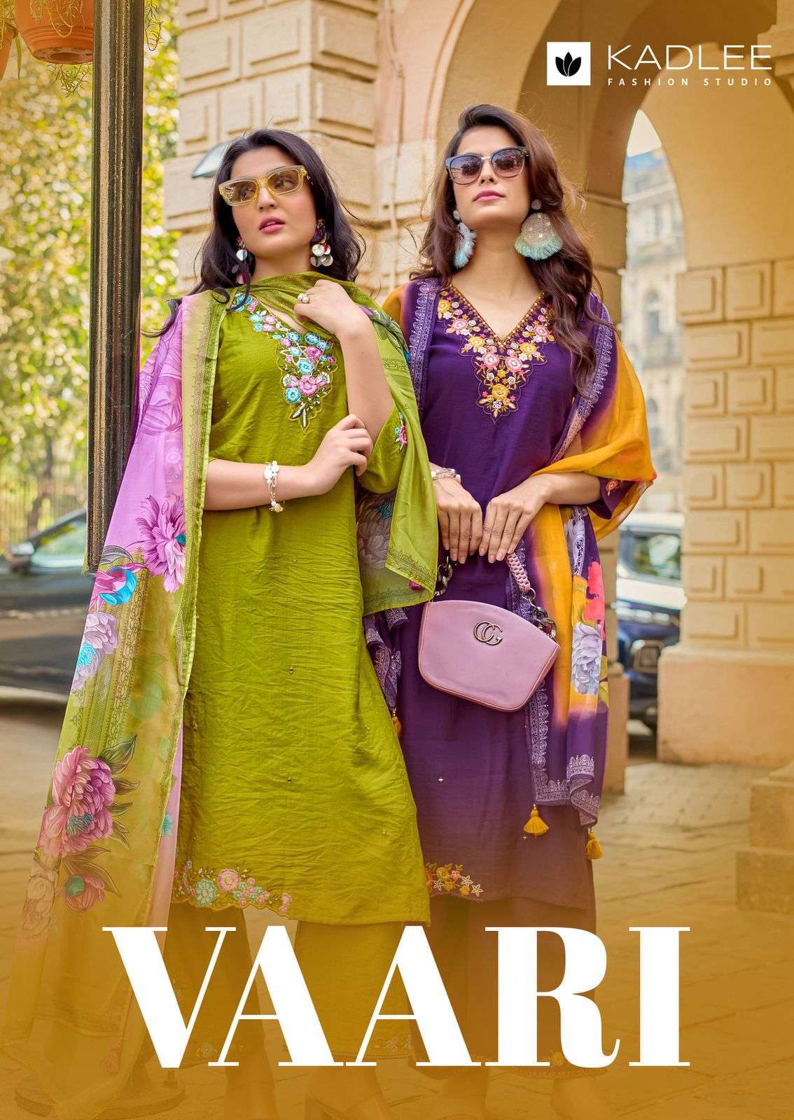 KADLEE VAARI 4001 TO 4004 VISCOSE THREAD WORK READYMADE SUIT WHOLESALER 