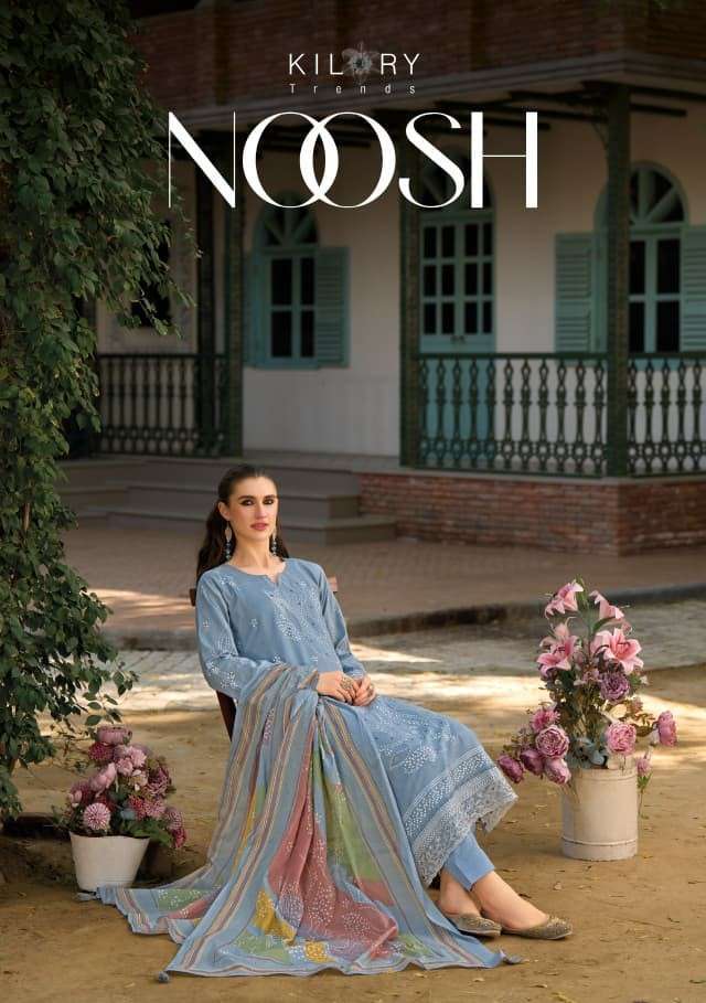 KILORY TRENDZ NOOSH LAWN COTTON FANCY PRINTED SALWER KAMEEZ SUIT WHOLESALER 