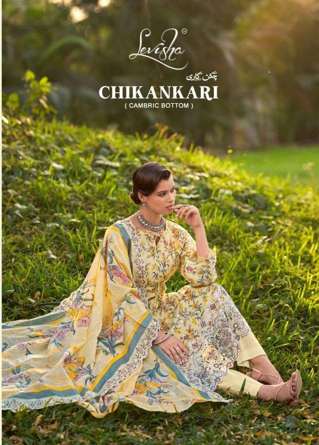 LEVISHA CHIKANKARI LAWN COTTON EMBROIDERED SUIT WHOLESALER 2026