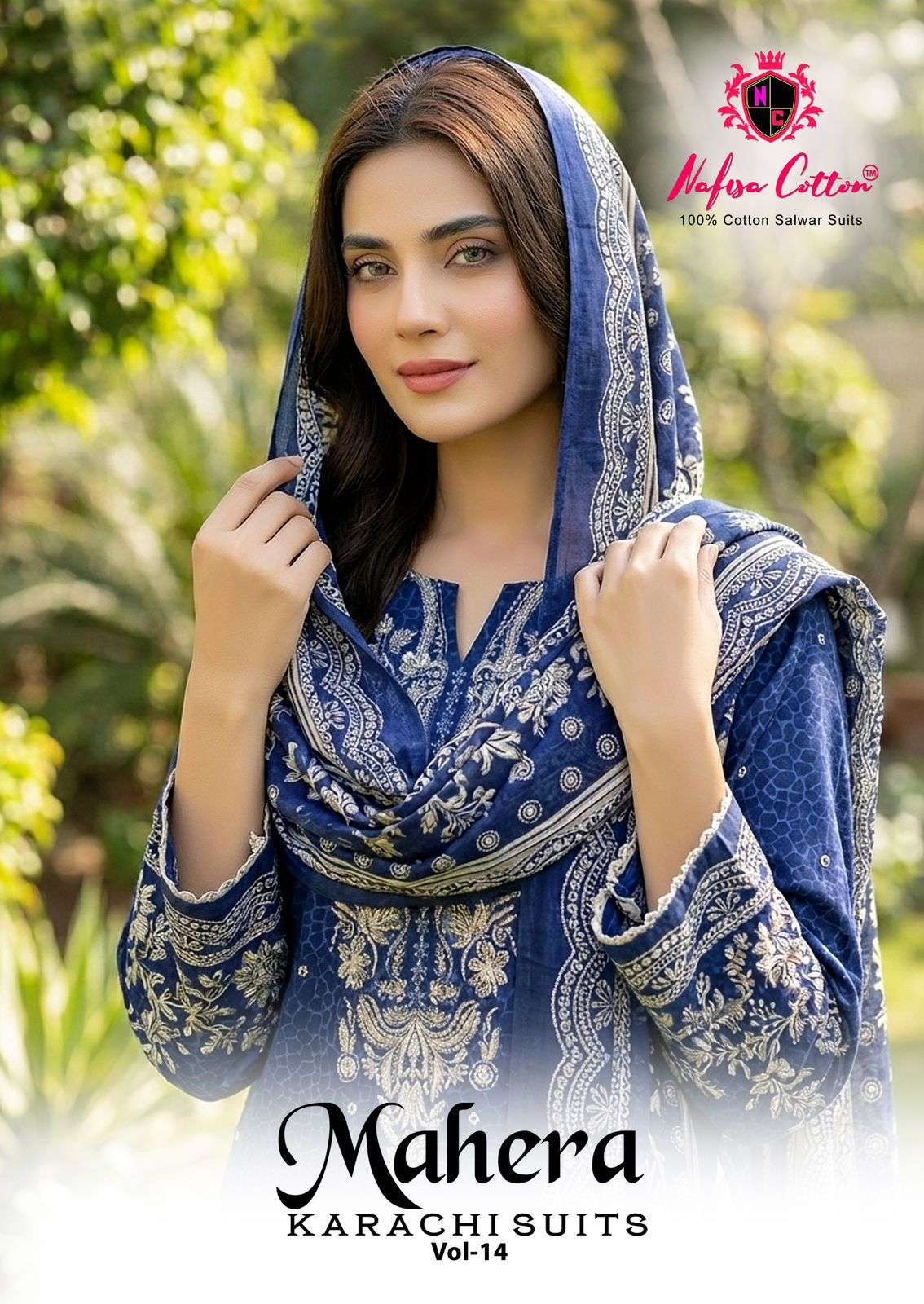 NAFIZA COTTON MAHERA KARACHI SUIT VOL 14 PAKISTANI PRINTED SUIT WHOLESALER 