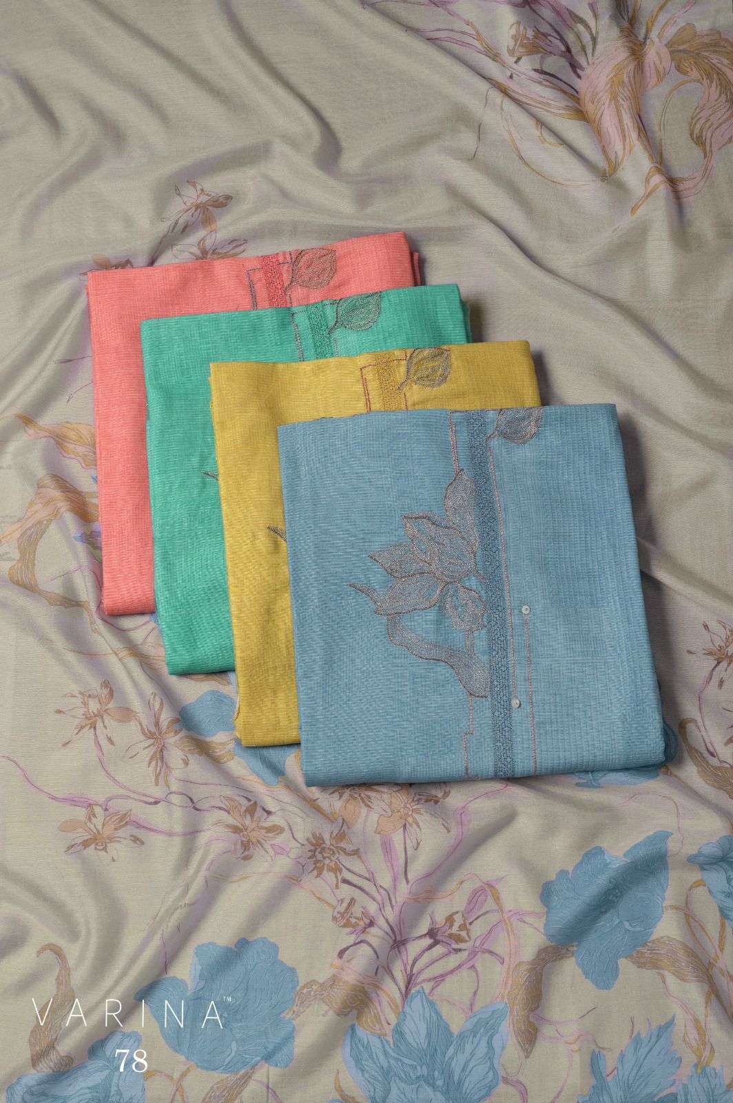 OMTEX 78 COLORS COTTON PRINT EMBROIDERED SUIT WHOLESALER BEST RATE 