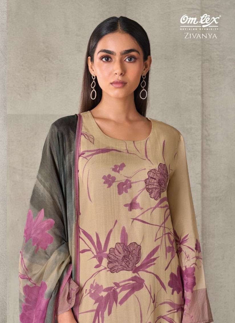 OMTEX ZIVYANA CHANDERI SILK DIGITAL PRINTED SALWER KAMEEZ WHOLESALER BEST RATE 