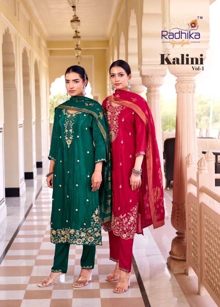 RADHIKA LIFESTYLE KALINI VOL 1PURE HO SILK READYMADE 3 PCS SET WHOLESALER 
