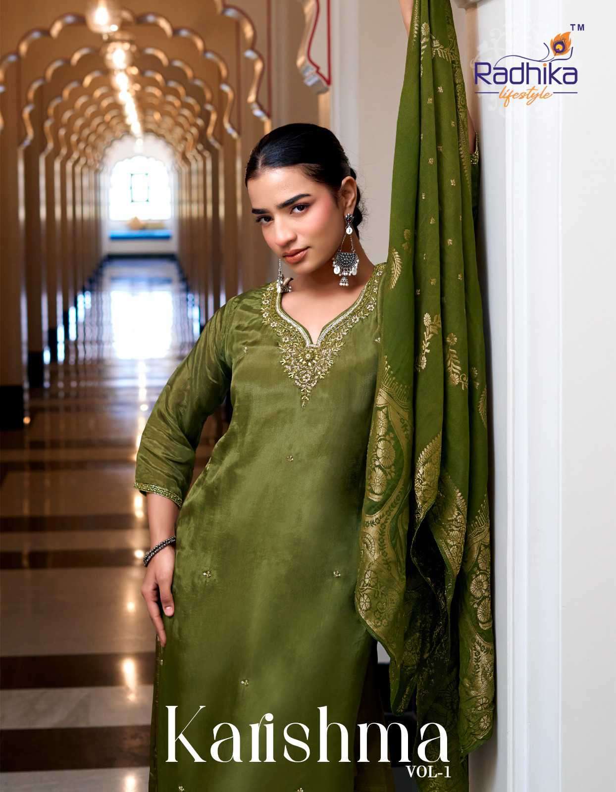 RADHIKA LIFESTYLE KARISHMA VOL 1 PURE HO SILK READYMADE 3 PCS SET WHOLESALER 