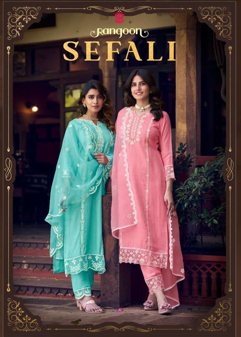RANGOON HAS LAUNCHED SEFALI VISCOSE HANDWORK READYMADE SUIT WHOLESALER 2026