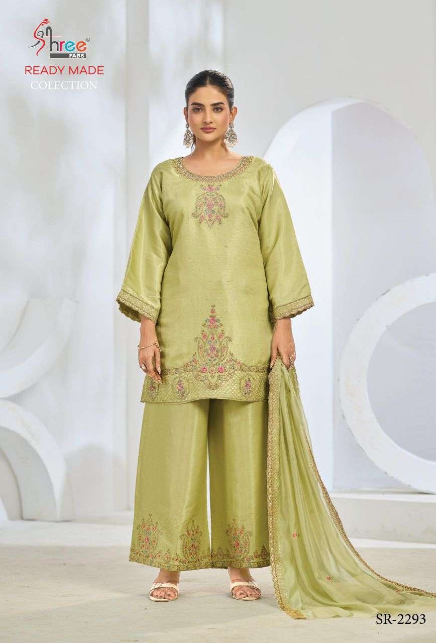 SHREE FAB 2293 VISCOSE SATIN READYMADE 3 PCS SET WHOLESALER BEST RATE 