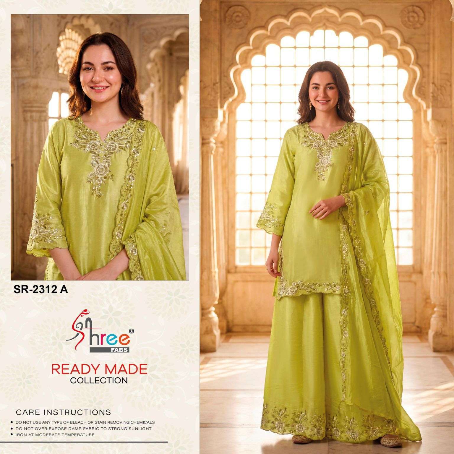 SHREE FAB 2312 COLORS SATIN VISCOSE FANCY WORK READYMADE COLLECTION BEST RATE 