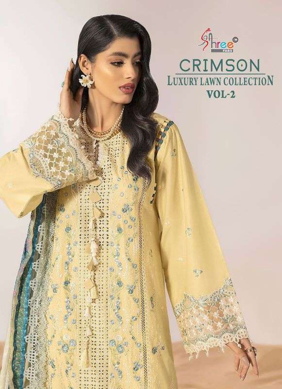 SHREE FAB CRIMSON VOL 2 COTTON HEAVY EMBROIDERY PAKISTANI SUIT WHOLESALER 2026