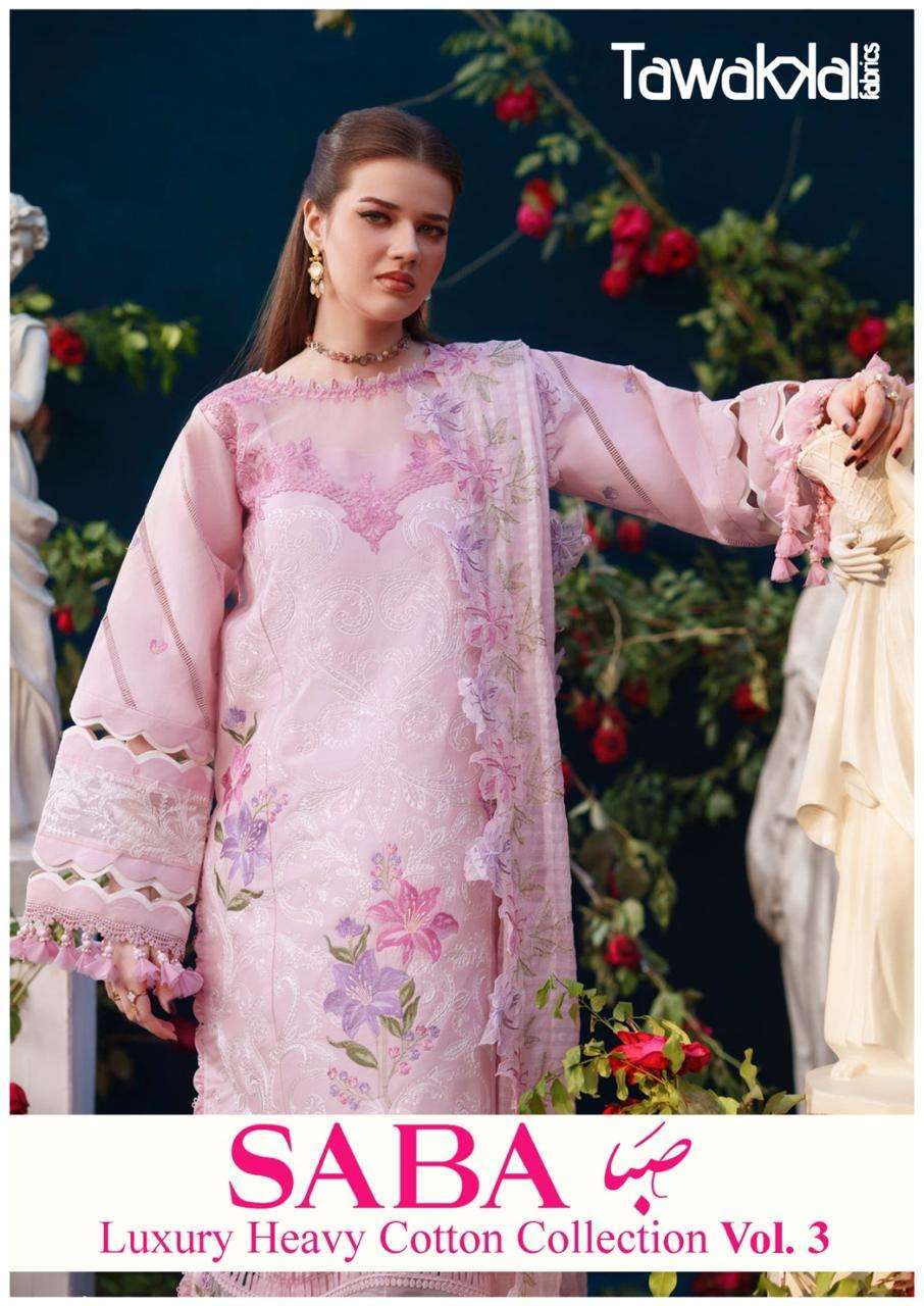 TAWAKKAL SABA VOL 3 COTTON PAKISTANI PRINTED SUIT WHOLESALER 