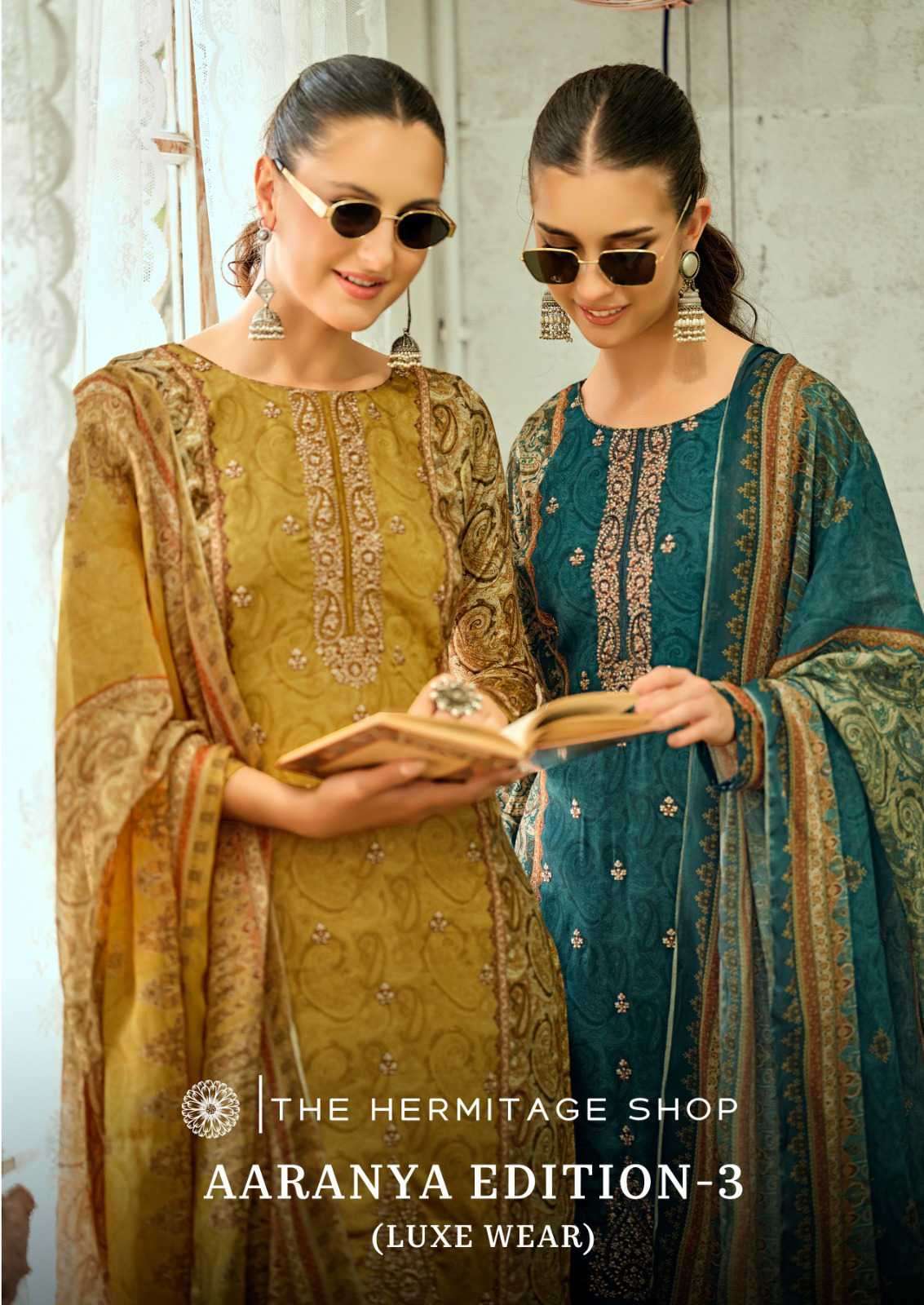 THE HERMITAGE AARANYA VOL 3 GIZA COTTON PRINT SUIT WHOLESALER BEST RATE DEALER 