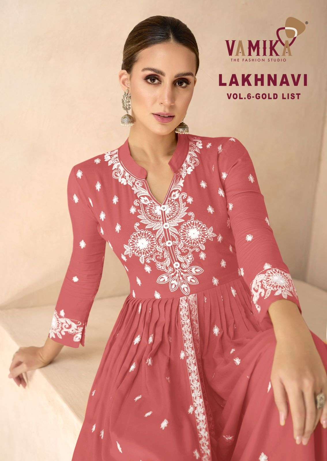 VAMIKA LAKHNAVI VOL 6 GOLD LIST DESIGNER READYMADE DRESS CATALOG WHOLESALER 