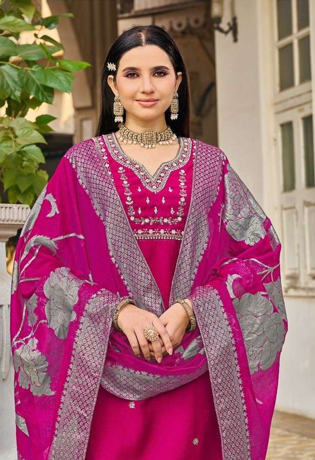 VAMIKA RIWAYAT VISCOSE VERTICAN HAND WORK READYMADE 3 PCS SET WHOLESALER 