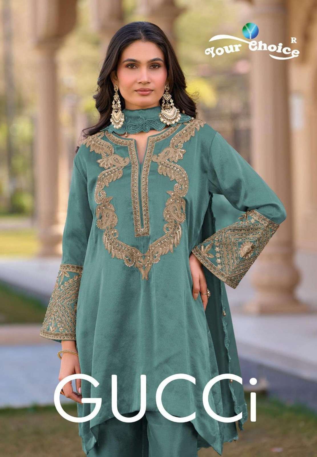 YOUR CHOICE GUCCI SILK HEAVY WORK READYMADE SALWER KAMEEZ WHOLESALER BEST RATE 
