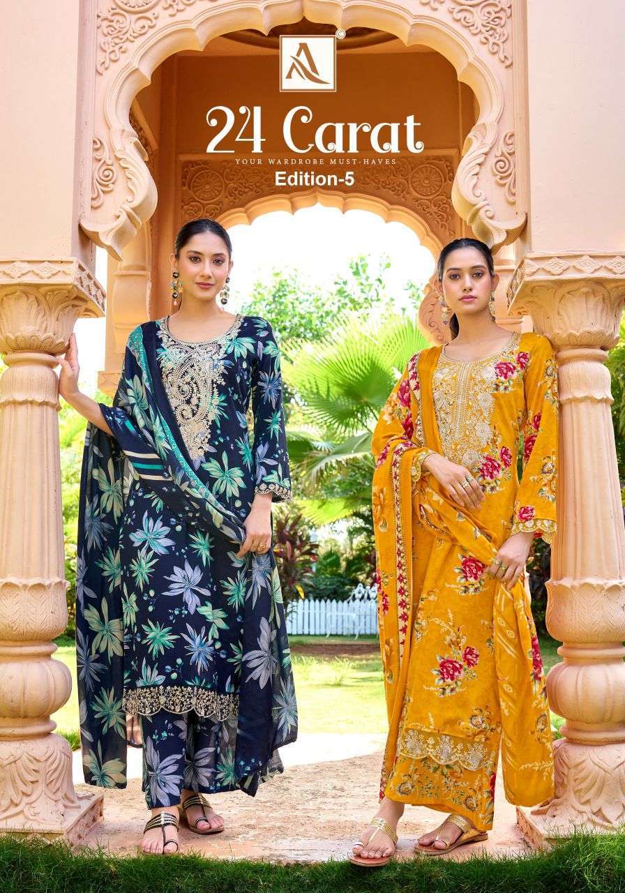 ALOK SUIT 24 CARAT EDITION 5 FANCY RAYON SALWER KAMEEZ 
