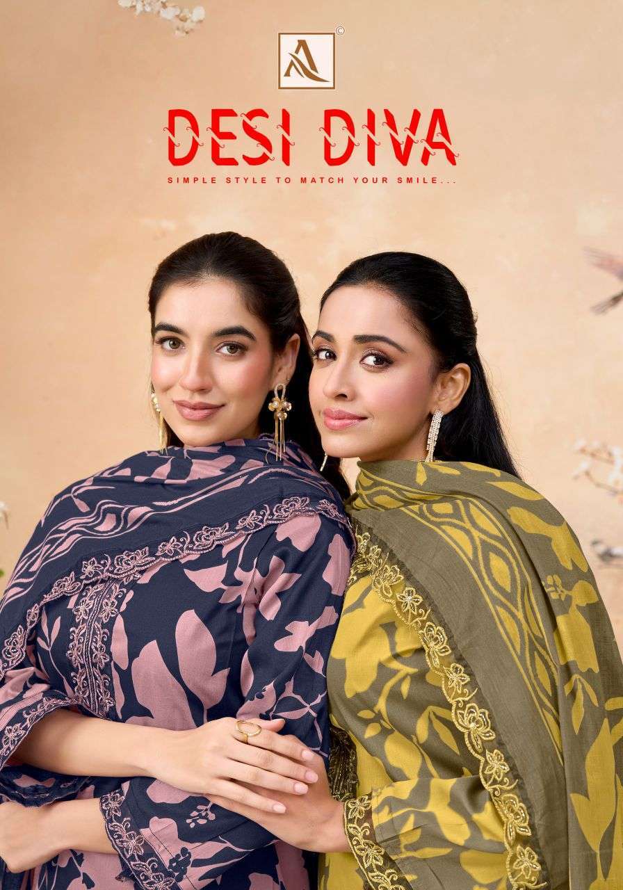 ALOK SUIT DESI DIVA ZAM COTTON FANCY EMBROIDERED SUIT WHOLESALER 
