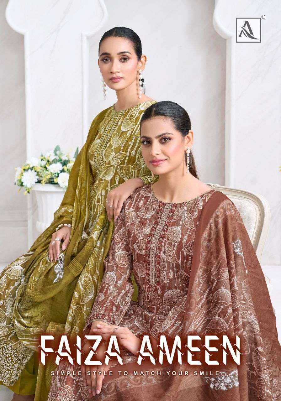 ALOK SUIT FAIZA AMEEN ZAM COTTON EMBROIDERY SALWER KAMEEZ BEST RATE 